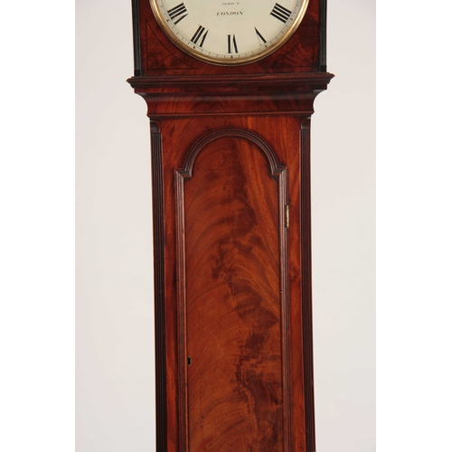 870 - SIMMONS, COLMAN St. LONDON A REGENCY FIGURED MAHOGANY DOMESTIC REGULATOR LONGCASE CLOCK the hood wit... 