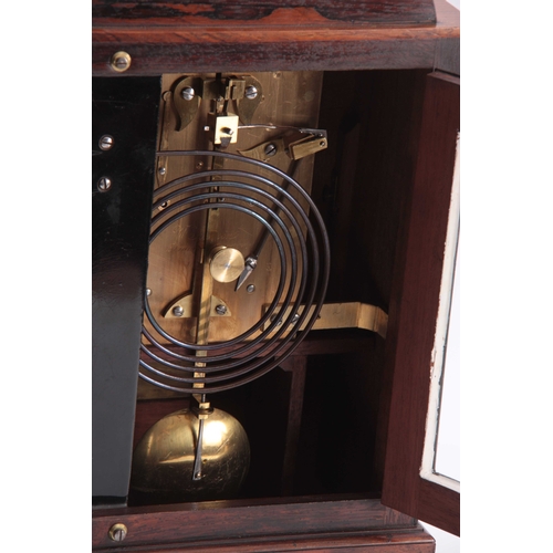 876 - W. JOHNSON, STRAND, LONDON A MID 19th CENTURY ROSEWOOD BRACKET CLOCK the case of rectangular form wi... 