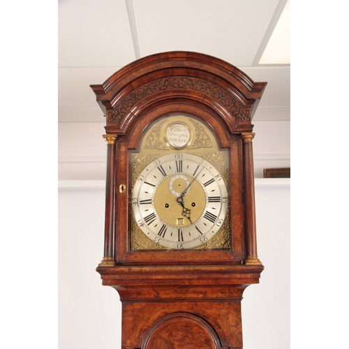 883 - ROBERT CRUCEFIX, LONDON A MID 18TH CENTURY BURR WALNUT 8-DAY LONGCASE CLOCK the 12