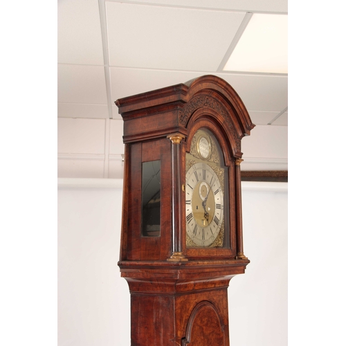 883 - ROBERT CRUCEFIX, LONDON A MID 18TH CENTURY BURR WALNUT 8-DAY LONGCASE CLOCK the 12