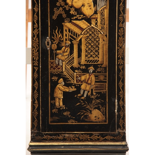 885 - JOHN FARDON, DEDDINGTON A GEORGE III CHINOISERIE TAVERN CLOCK the black and gilt case having raised ... 