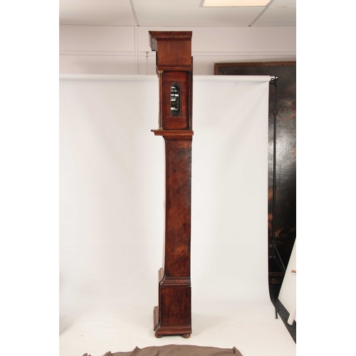 888 - THOMAS OGDEN, DE HALIFAX A RARE GEORGE II WALNUT PARQUETRY SPHERICAL MOON LONGCASE CLOCK the hood wi... 