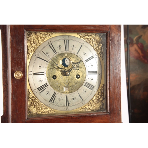 889 - THOMAS OGDEN, RIPPONDEN AN EARLY 18th CENTURY LONGCASE CLOCK OF SMALL PROPORTIONS the hood having a ... 