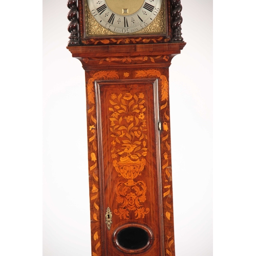 891 - SAMUEL LA FOSSE, LONDON AN EARLY 18th CENTURY WALNUT MARQUETRY LONGCASE CLOCK the Dutch style case w... 