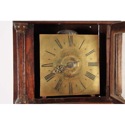 897 - JOHN BATES, KETTERING AN UNUSUAL MINIATURE EARLY 18TH CENTURY OAK 30HR ALARM LONGCASE CLOCK The 7.5