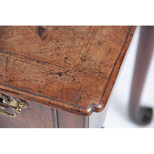 984 - AN ELEGANT GEORGE II WALNUT LOWBOY HAVING GOOD COLOUR AND PATINA with quarter veneered top and inset... 