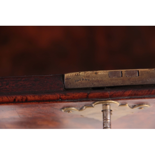 992 - A GOOD WILLIAM AND MARY HERRING-BANDED AND BURR WALNUT BUREAU having angled hinged fall revealing a ... 