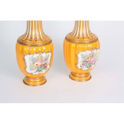 111 - A PAIR OF LATE 19TH CENTURY CONTINENTAL CHELSEA STYLE ORMOLU MOUNTED VASES AND COVERS possibly Samso... 