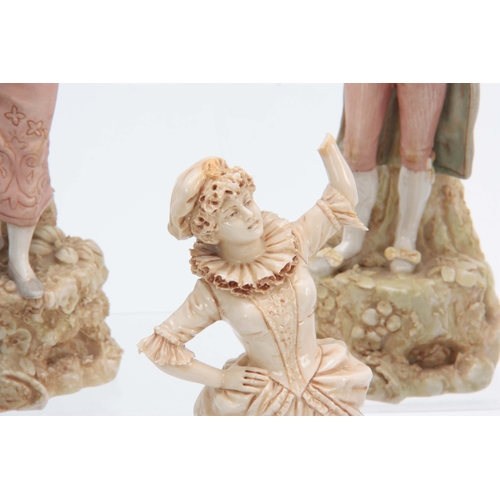 112 - A SELECTION OF SIX LATE 19TH CENTURY CONTINENTAL PORCELAIN FIGURES comprising A large standing stump... 