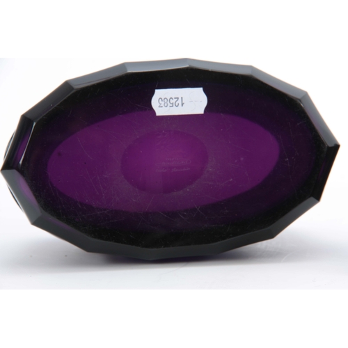 15 - MOSER KARLSBAD SLOVAKIA A GROUP OF FOUR AMETHYST GLASS DRESSING TABLE PIECES comprising a large oval... 