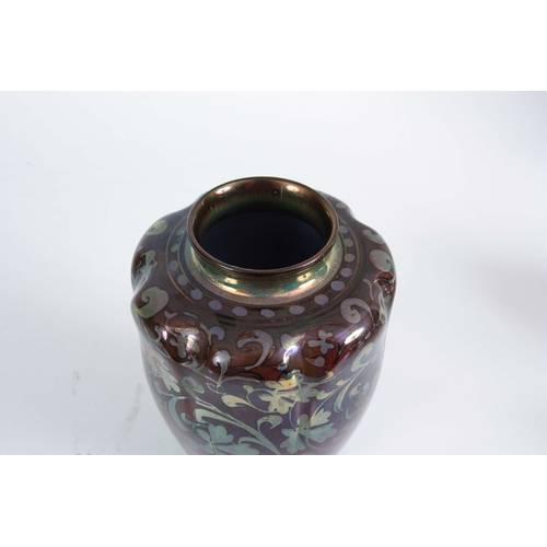 53 - AN EARLY 20TH CENTURY ROYAL LANCASTRIAN LUSTRE VASE BY GORDON FORSYTH of ovoid form with lobed shoul... 