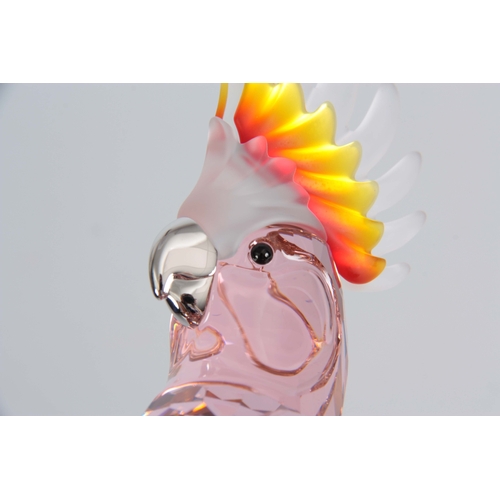 1 - A 20TH CENTURY SWAROVSKI CRYSTAL BIRDS OF PARADISE COLLECTION PINK COCKATOO 24cm high, boxed.