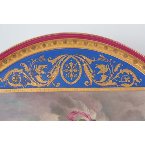 126 - A GOOD LATE 19TH CENTURY  VIENNA STYLE POLYCHROME PLAQUE the signed panelled centre painted with a t... 