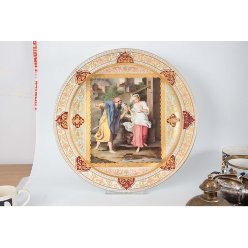 127 - After Angelica Kauffman AN IMPRESSIVE LATE 19TH CENTURY VIENNA STYLE POLYCHROME CHARGER the figural ... 