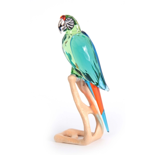 2 - A 20TH CENTURY SWAROVSKI CRYSTAL BIRDS OF PARADISE COLLECTION MACAW 23.5cm high, boxed.