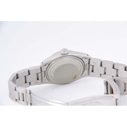 366 - A GENTLEMAN'S STAINLESS STEEL ROLEX OYSTER PERPETUAL DATE WRIST WATCH on an oyster bracelet, the bru... 