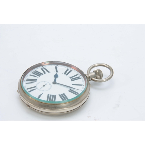 369 - AN EARLY 20th CENTURY GOLIATH POCKET WATCH IN MOROCCAN LEATHER CASE the nickel case enclosing a 3.5