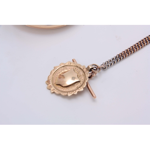 370 - A 9CT GOLD FULL HUNTER WALTHAM POCKET WATCH WITH 9CT GOLD FOB the spring-loaded hinged cover opening... 