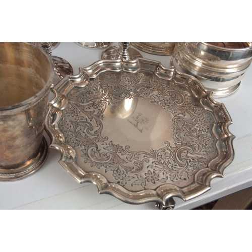 375 - A SET OF LATE 19TH CENTURY SILVER PLATE GOBLETS AND WINE COASTERS - 60 GOBLETS, 11 WINE COASTERS, SA... 