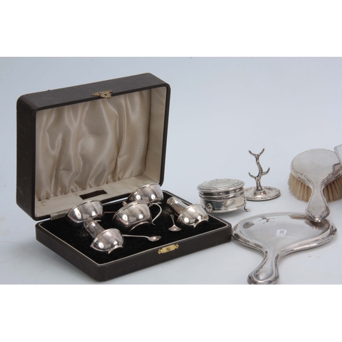 404 - A SELECTION OF SILVER ITEMS including an octagonal fruit basket (720g) with swing handle, a silver-b... 