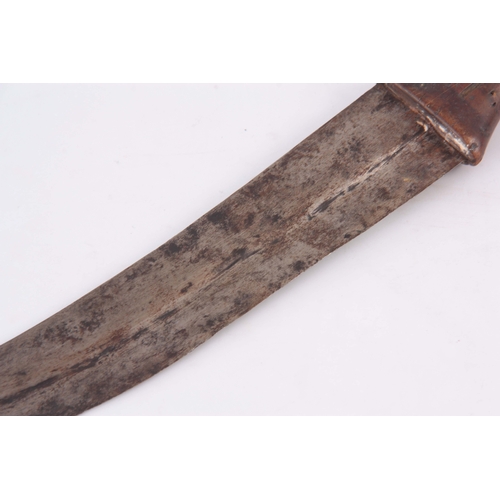 421 - AN 19th CENTURY JAMBIYA DAGGER with curved steel double-edged blade 34cm overall