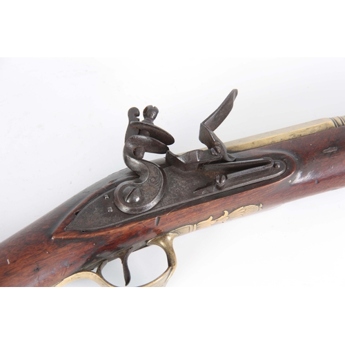 427 - HUTCHINSON, DUBLIN. A 19th CENTURY IRISH BRASS BARREL BLUNDERBUSS the barrel stamped Dublin MF 1461 ... 