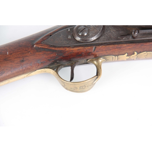 427 - HUTCHINSON, DUBLIN. A 19th CENTURY IRISH BRASS BARREL BLUNDERBUSS the barrel stamped Dublin MF 1461 ... 