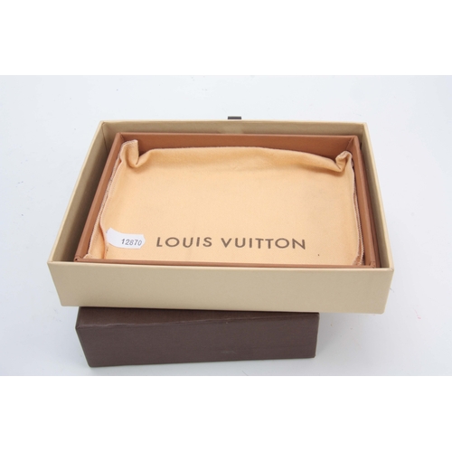 518 - A LOUIS VUITTON GRAINED BLACK LEATHER FOLDING DIARY for 2014 with sprung ring holders 14.5by18cm - w... 