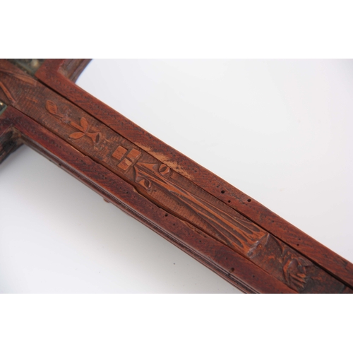 547 - A 16TH/17TH CENTURY ITALIAN FINELY CARVED WALNUT RELIQUARY CROSS WITH BONE TIPPED EDGES the high rel... 