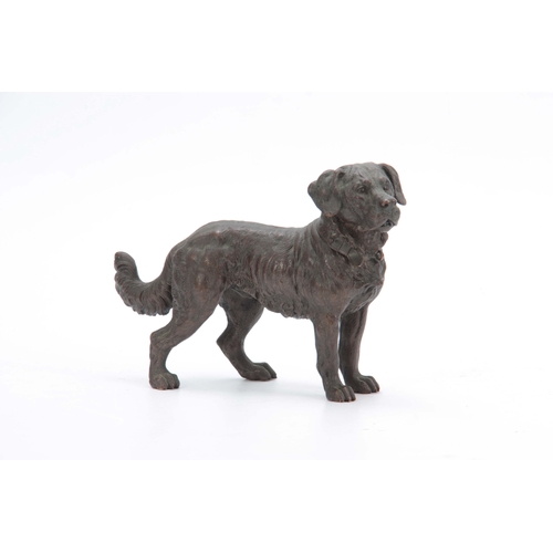 549 - A 19TH CENTURY FRENCH BRONZE SCULPTURE modelled as a mastiff dog 17cm high 23cm wide