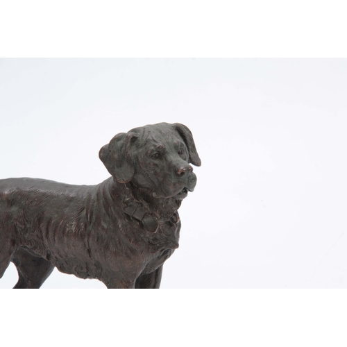 549 - A 19TH CENTURY FRENCH BRONZE SCULPTURE modelled as a mastiff dog 17cm high 23cm wide