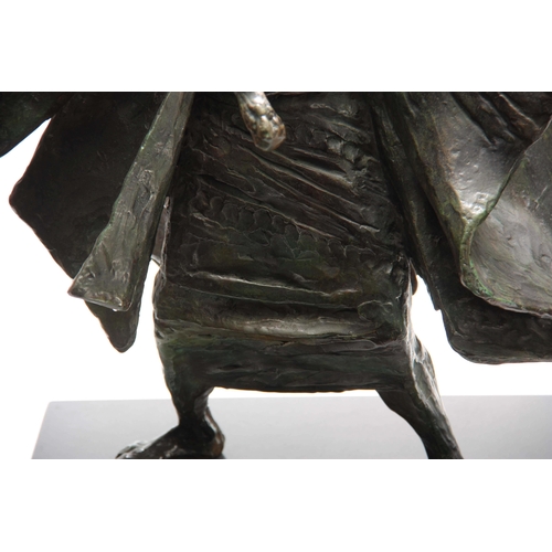 582 - GEORGE BREUER-WEIL (born 1938) AN AUSTRIAN GREEN PATINATED BRONZE SCULPTURE modelled as Moses partin... 