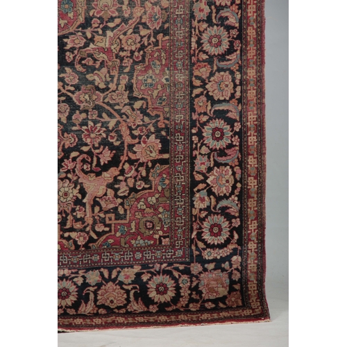 607 - A MULTI-COLOURED 19TH CENTURY PERSIAN RUG with floral border and medallion centre 218 long, 134cm wi... 