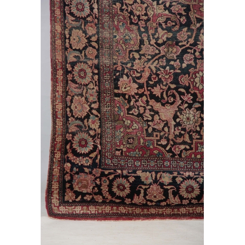 607 - A MULTI-COLOURED 19TH CENTURY PERSIAN RUG with floral border and medallion centre 218 long, 134cm wi... 