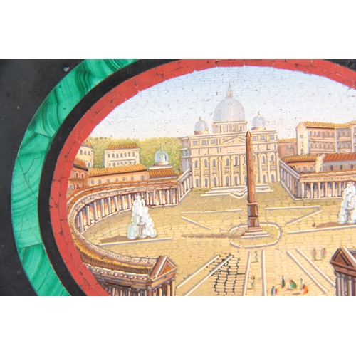 622 - A LATE 19TH CENTURY ITALIAN MICRO MOSAIC GRAND TOUR PAPERWEIGHT with a view of the Vatican bordered ... 