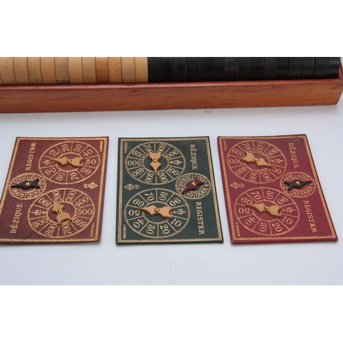 625 - A VICTORIAN MAHOGANY GAMES COMPENDIUM WITH JAQUES MONOGRAM having a hinged fold-out front and lid en... 