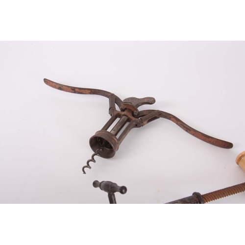 648 - A 19th CENTURY DOWLER PATENT CORKSCREW with bone handle, together with a James Heeler Patent corkscr... 