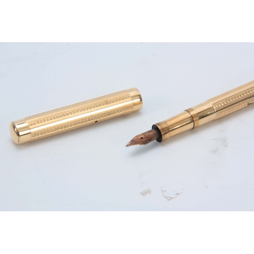 657 - A. MOBIE, TODD & CO LTD. 'SWAN' SELF FILLING GOLD FOUNTAIN PEN sold in original red Marocain lea... 