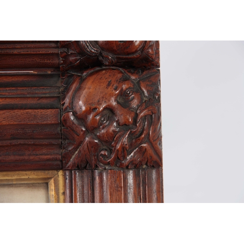 661 - THOMAS WILKINSON WALLIS. A PAIR OF LATE 19th CENTURY GOTHIC REVIVAL CARVED OAK PICTURE FRAMES of mou... 