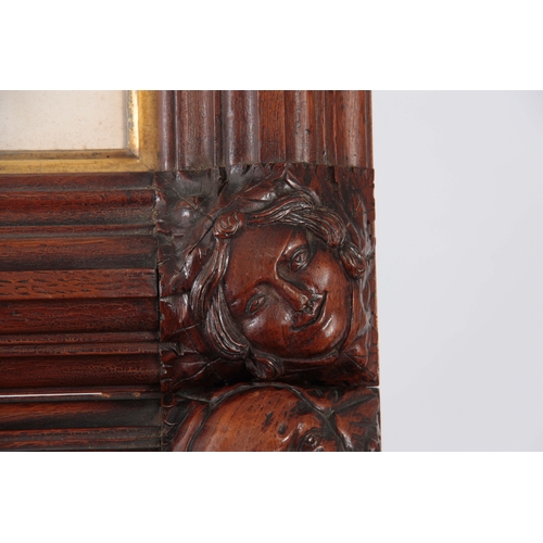 661 - THOMAS WILKINSON WALLIS. A PAIR OF LATE 19th CENTURY GOTHIC REVIVAL CARVED OAK PICTURE FRAMES of mou... 