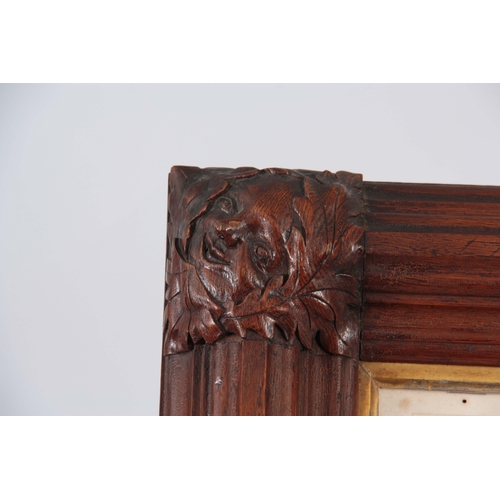 661 - THOMAS WILKINSON WALLIS. A PAIR OF LATE 19th CENTURY GOTHIC REVIVAL CARVED OAK PICTURE FRAMES of mou... 