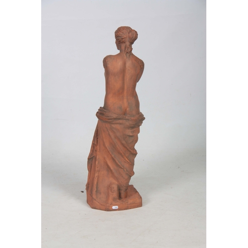 686 - A TERRACOTTA SCULPTURE modelled as Venus di Milo 80cm high