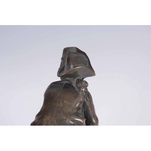 702 - SEVRES. A LATE 19th CENTURY FRENCH PATINATED BRONZE SCULPTURE of a young boy with tricorn hat about ... 