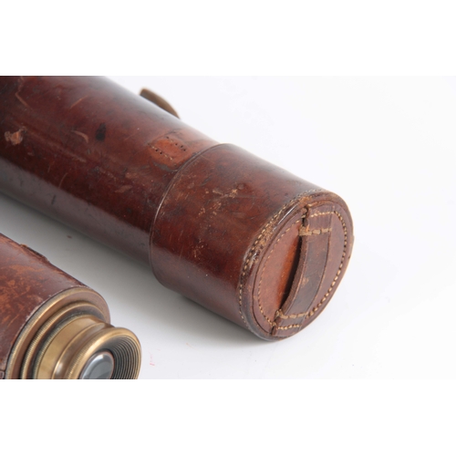 750 - A WWI BRASS LEATHER BOUND TELESCOPE BY R & J BECK LTD, LONDON, CIRCA 1915 Inscribed 'TEL SIG (MK... 