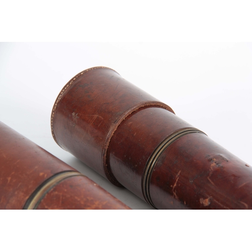 750 - A WWI BRASS LEATHER BOUND TELESCOPE BY R & J BECK LTD, LONDON, CIRCA 1915 Inscribed 'TEL SIG (MK... 