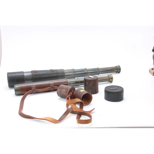 752 - AN EARLY 20th CENTURY FIVE DRAW TELESCOPE SIGNED ANTHONY CASARTELLI, 54, OLD HALL STREET, LIVERPOOL ... 