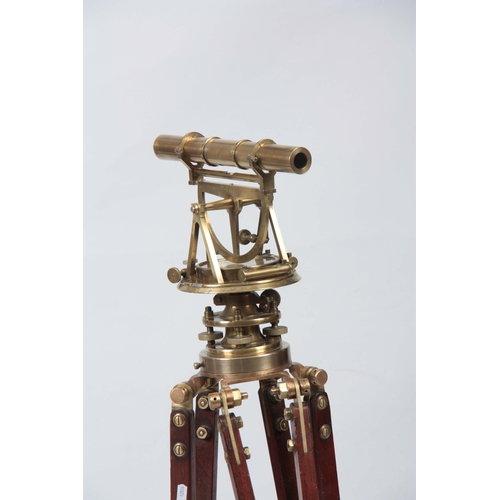 753 - A 19th CENTURY BRASS THEODOLITE ON ORIGINAL MAHOGANY TRIPOD STAND BY WILLIAM HARRIS, LONDON having a... 