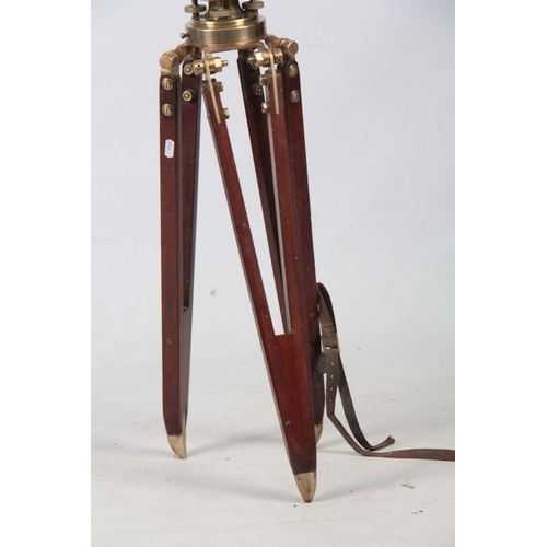 753 - A 19th CENTURY BRASS THEODOLITE ON ORIGINAL MAHOGANY TRIPOD STAND BY WILLIAM HARRIS, LONDON having a... 