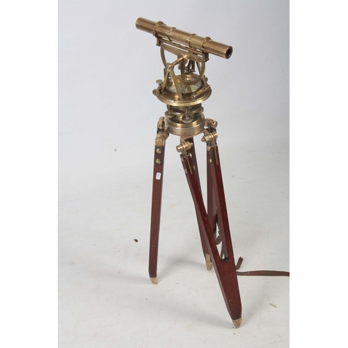 753 - A 19th CENTURY BRASS THEODOLITE ON ORIGINAL MAHOGANY TRIPOD STAND BY WILLIAM HARRIS, LONDON having a... 