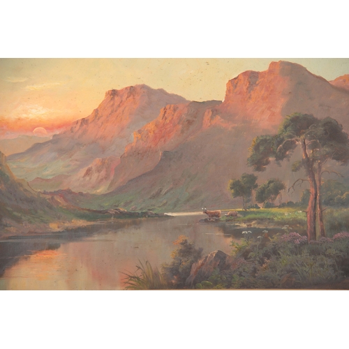 819 - JACK M. DUCKER M.M.A. OIL ON CANVAS. The hills of Perth 48cm high, 84cm wide - signed and in a gilt ... 